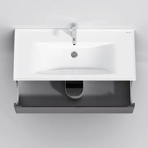 Тумба з умивальником AM.PM Hit підвісна 100 см графіт матовий M93A-FHX01002-WC01002GM38 Графіт - фото 9