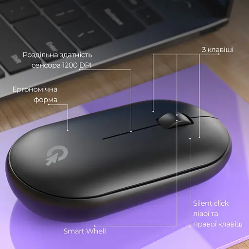 Мышь OfficePro M185B Silent Click Black [144295] - фото 9