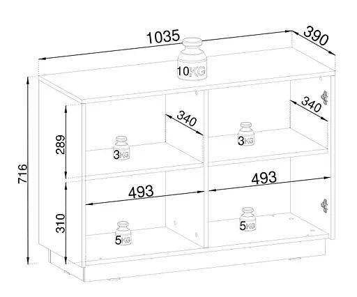 Комод Perfect Home Роял / Royal K104 2-дверний Білий (PFH-091290) - фото 3