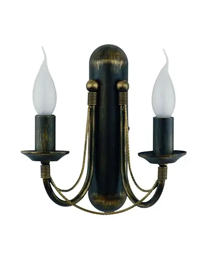 Бра, настінний світильник Nowodvorski 203 Ares E14 2x10W IP20 чорний із золотою патиною - фото 1