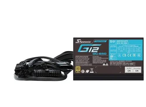Блок питания 650 Вт, Seasonic G12 GC, черный, 80+ золотистый, Active PFC, 12 см, 2xMolex/6xSATA/2x6+2-pin/2x4+4-pin - фото 1