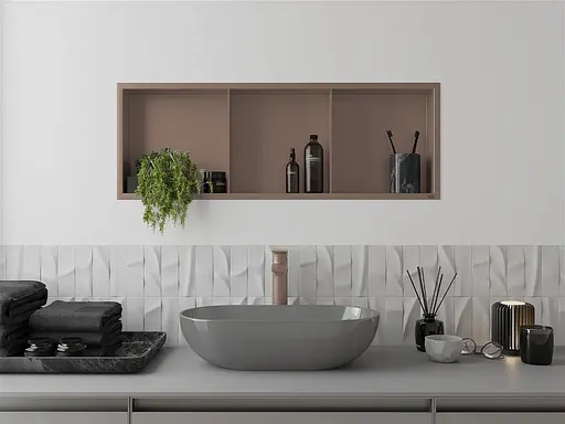 Полка в ванную встроенная Nett YBr-90, металлическая 90 см Бронза - фото 3