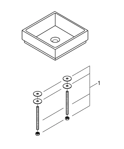 Умивальник Grohe Cube Ceramic 400x400 мм 3948200H, Білий - фото 3