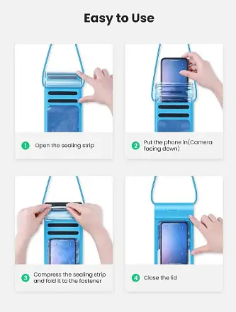 Чохол водонепроникний UGREEN LP364 Waterproof Phone Case 1 Pack (Navy) ( 80879 ) - фото 2