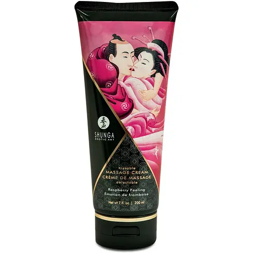 Масажний крем Shunga Massage Cream зі смаком малини 200 мл - фото 2