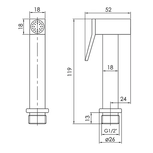 Гигиенический душ Imprese B7012, Хром - фото 2