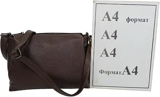 Женская кожаная сумка на плечо Borsacomoda темно-коричневая sum0028720 - фото 10