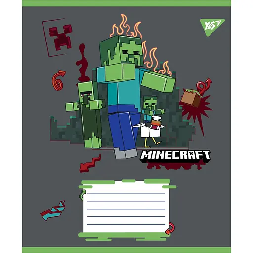 Уцінка. Набір зошитів Yes Minecraft Heroes A5 в клітинку 24 аркуші 20 шт. (767581) - фото 5