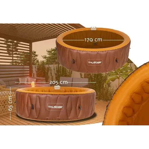 Джакузи-SPA надувная Thunder MOCHA 6-местная серая мебель из ротанга 4 шт. (MOCHA-HALF-GRAY) - фото 4