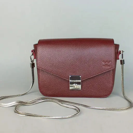 Жіноча шкіряна сумочка Yoko бордова флотар - фото 5