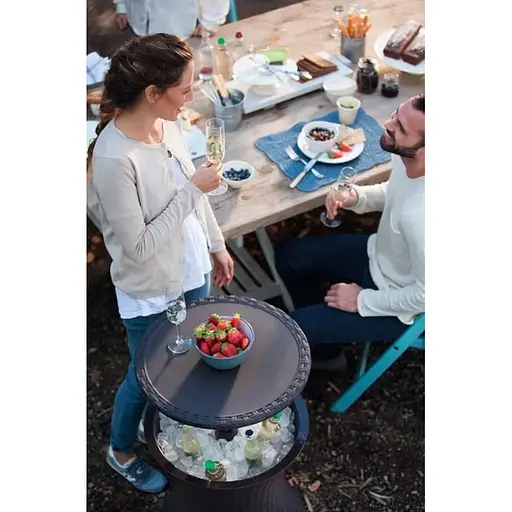 Стол-бар пластиковый Keter Cool Bar Rattan серый - фото 2