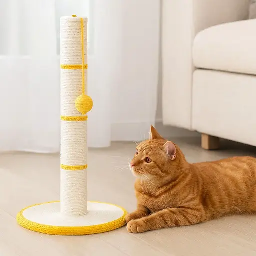 Когтеточка-столбик Trixie для кошек с игрушкой на веревке сизаль 35х62 см [CD] в ассортименте - фото 7