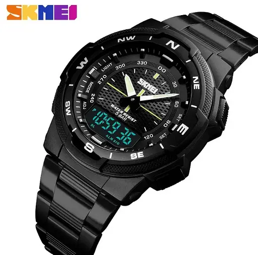 Чоловічий наручний годинник Skmei Marshal Black VIP - фото 2