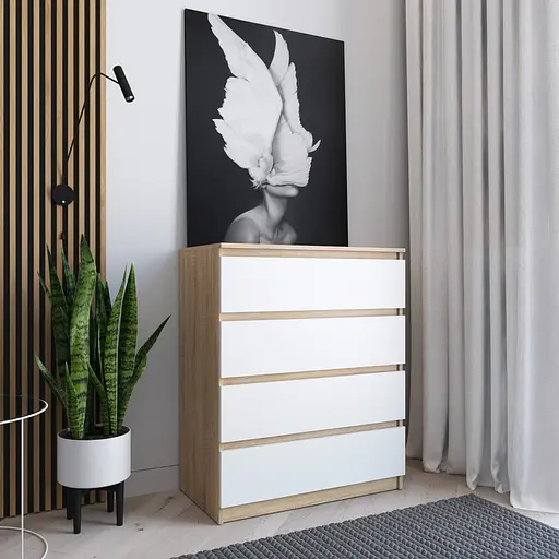 Комод Vays R-4, на 4 шухляди без ручок, ЛДСП 80×40×98 см - для дому, офісу, вітальні, спальні - фото 6