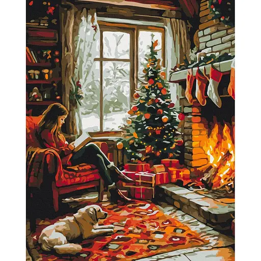 Картина за номерами на підрамнику Brushme Затишок зимового вечора