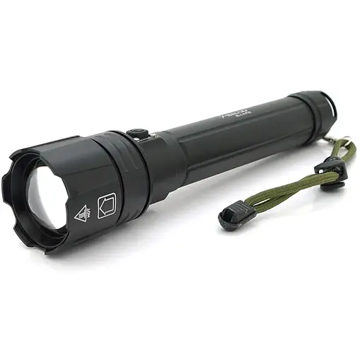 Фонарь ручной Bailong BL-L-6-P90, 1LED P90, 50W, 3 режима, ZOOM, 2х18650/12800 Black, IP44, кабель USB-micro, 230х50х32мм, BOX