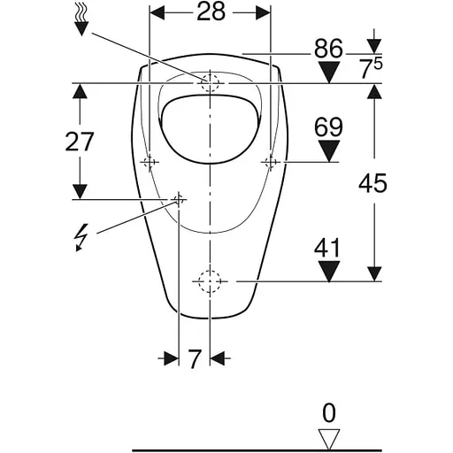 Уринал (пісуар) Geberit Selnova 500.344.01.1, Білий - фото 3