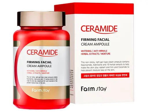 Укрепляющий ампульный крем-гель с керамидами Ceramide Firming Facial Cream Ampoule FarmStay 250 мл - фото 1