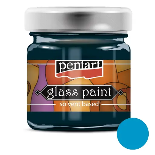 Фарба вітражна Pentart на основі розч. холодної фіксації Блакитна світла 30 мл - фото 1