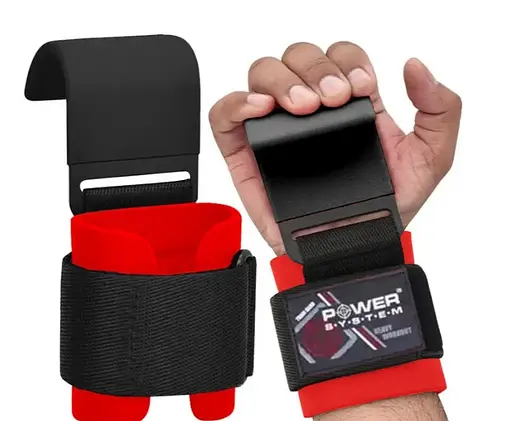 Крюки для тяги на запястье Power System PS-3310 Hardcore Hooks Black/Red (PS-3310_Black-Red) - фото 3