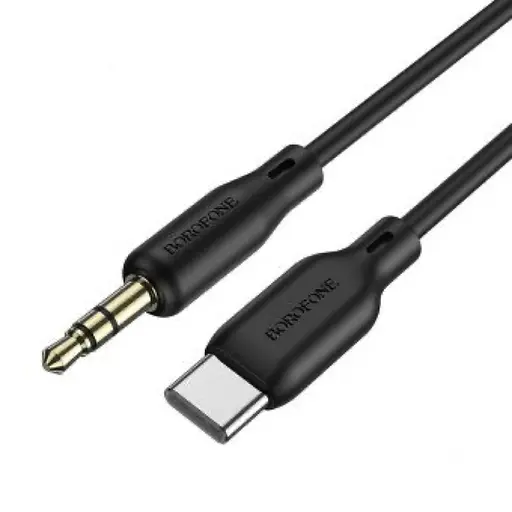Аудіокабель BOROFONE BL18 Type-C silicone digital audio conversion cable Black - фото 1