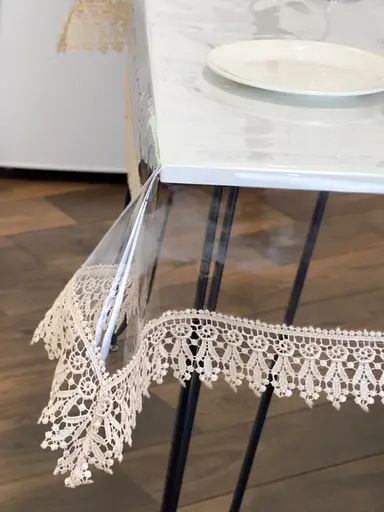 Силіконова скатертина з кавовим мереживом 7 см 150х150 см - фото 7