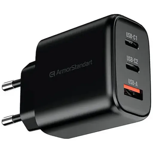 Адаптер питания на 3 порта ArmorStandart Resolute Power ARP-621 65W GaN черный