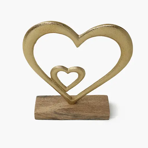 Декор алюмінієвий MBM HOME Серце на підставці золотий 135x50х135 мм (DH-ST-38 M GOLD) - фото 2
