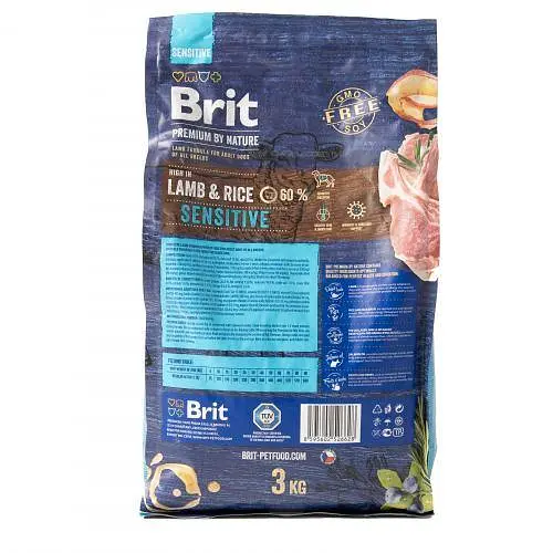 Сухой корм Brit Premium Dog Sensitive Lamb для собак с чувствительным пищеварением, с ягненком, 3 кг - фото 3