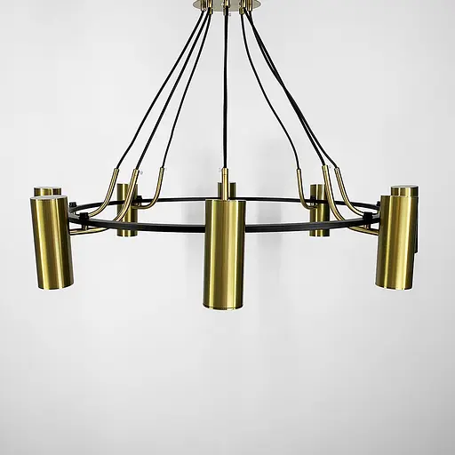 Подвесная латунная люстра ZION на 8 спотов Line.F MJ 129/8 BK+AB - фото 7
