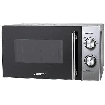 Мікрохвильова піч Liberton LMW-2091M Silver 700W 20 л звичайна 5 рівнів потужності ручка керування механічне - фото 1