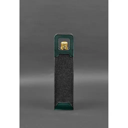 Чехол для вина BlankNote Краст 1.0 из фетра с кожаными вставками зеленый - фото 6