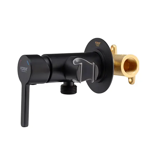 Гігієнічний душ прихованого монтажу Koer KB-23029-05 Black KR5493, Чорний матовий - фото 2