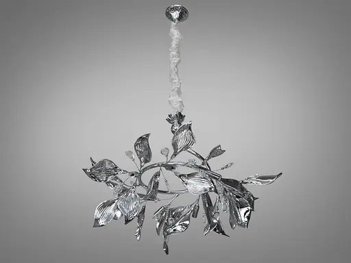 Підвісна керамічна люстра з хромованими елементами, 9 ламп - фото 4