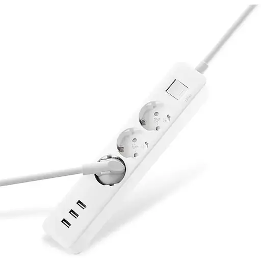 Сетевой фильтр-удлинитель Xiaomi Power Strip 3 розетки 3 Usb 1,8 метра QMCXB33CH NRB4030GL XMCXB04Q - фото 1