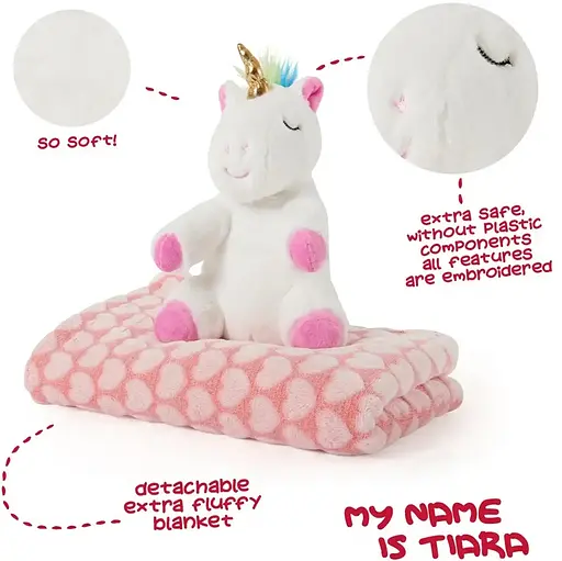 Плед Perletti Toys Tiara Unicorn с мягкой игрушкой 120x80 см розовый/белый (P13071) - фото 3