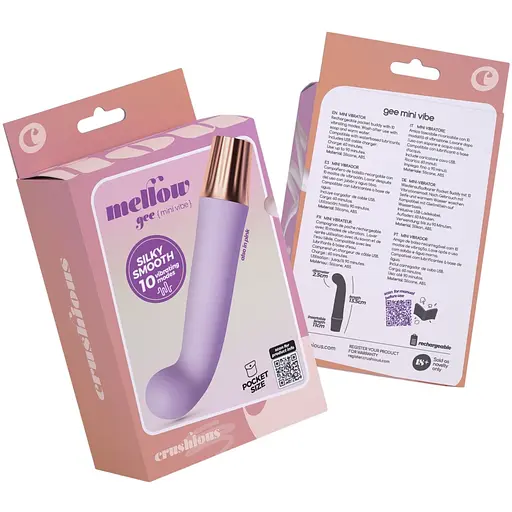 Міні-вібратор Crushious Mellow Gee лавандовий 13.5 х 2.5 см - фото 8