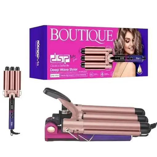 Плойка DSP XPRO DS-20247 на три волны 45 Вт Рожевий - фото 5