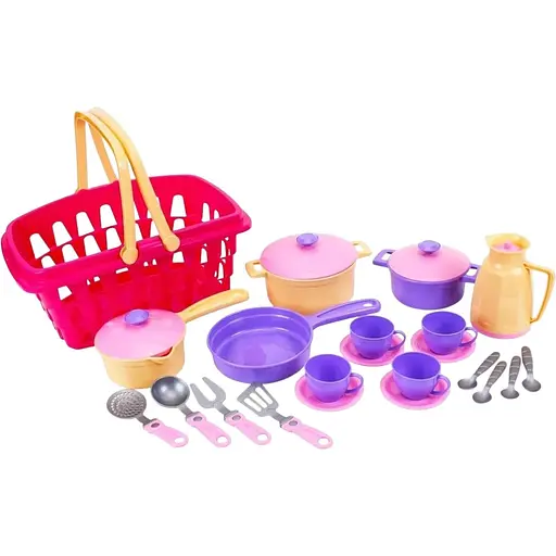 Игровой набор Technok Toys Посуда ТехноК (4449) в корзинке, 26 предметов
