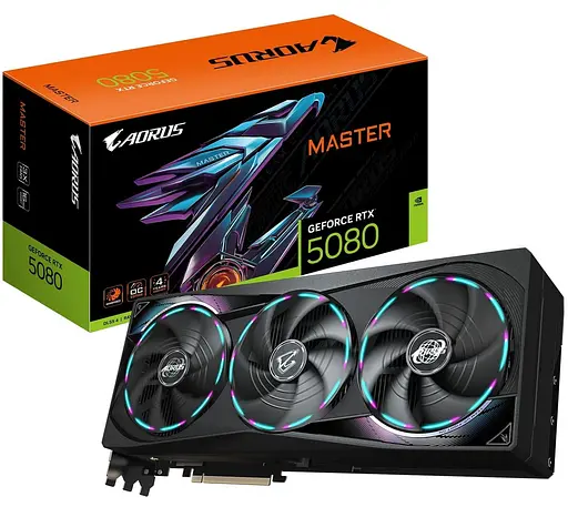Видеокарта Gigabyte RTX 5080 16GB AORUS MASTER (GV-N5080AORUS M-16GD) (GDDR7, 256 bit, PCI-E v5.0 x16) - фото 10