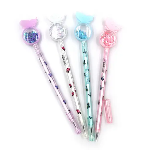 Ручка детская с игрушкой Flowers, гелевая, синяя, 12 шт. (в ассортименте)