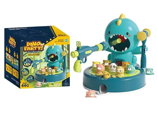 Стукалка музична Динозаврик, підсвічування, мелодії, фрази англійською, тир, катапульта, пістолет, рівні - фото 4