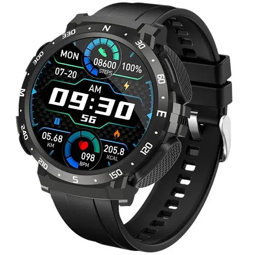 Смарт-часы с наушниками Lemfo Q10 силиконовый ремешок Black Black (18754)