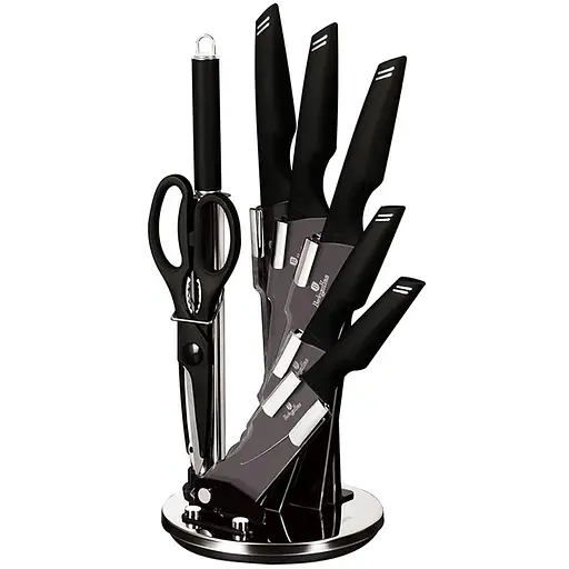 Набор ножей на акриловой подставке Berlinger Haus Black Silver Collection (BH-2693)