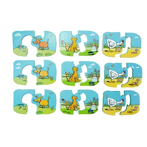 Пазлы для малышей Песик, котик, курочка 960247 (190001-UA) 18 элементов - фото 4