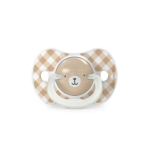 Пустышка физиологическая ночная Suavinex Night and day набор: 2 шт., 0-6 месяцев бежевая с рисунком (309096) - фото 5