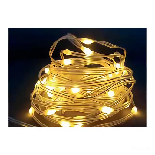 Гірлянда вулична світлодіодна Horoz Electric Fairy-20, 2W/m, IP65, янтарна