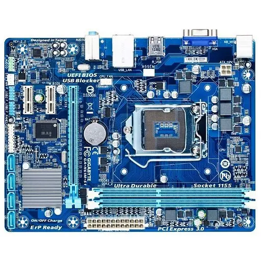 Материнская плата Gigabyte GA-H61M-S (GA-H61M-S) (s1155, Intel H61, Micro-ATX) Б/у - фото 1