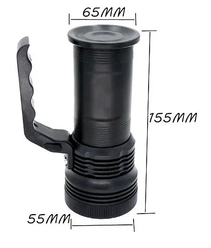 Фонарик аккумуляторный ручной BL-801 (Черный) - фото 5