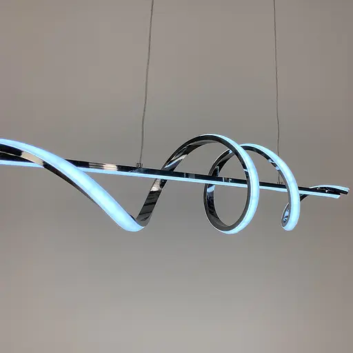 Видовжена люстра Wave у срібному корпусі в 2-х розмірах Line.F Довжина 100 см - фото 3